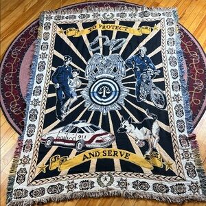 VINTAGE POLICE BLANKET WOVEN
